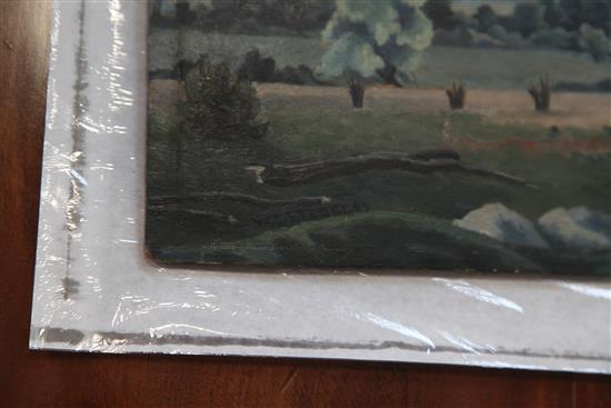 § Walter James Steggles (1908-1997) Suffolk landscape 9.75 x 12.75in. unframed